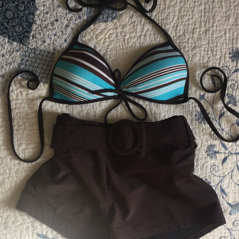 Mix n’ Match Brown & Turquoise Bikini